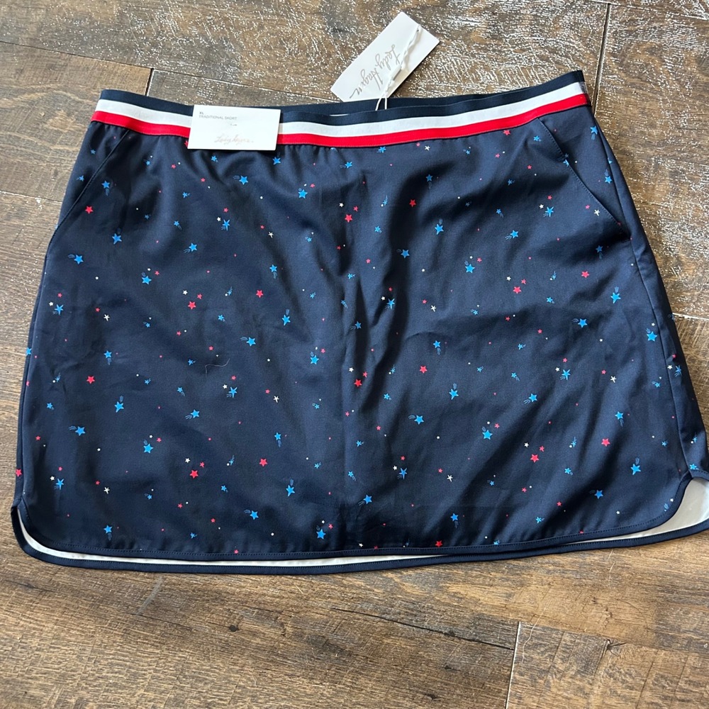 Lady Hagen XL Traditional Skort Navy Blue Star Print Patriotic Golf Tennis NWT